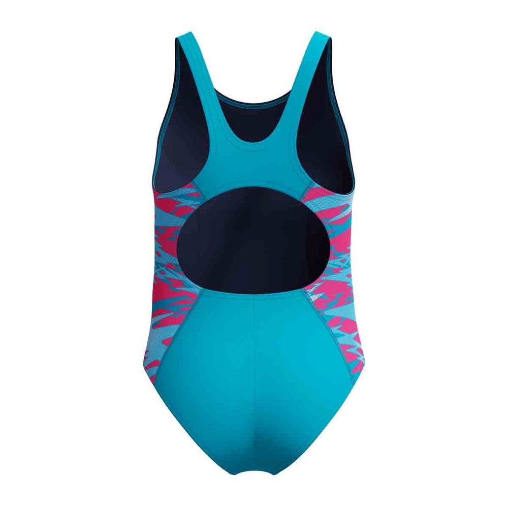 Speedo Girls HyperBoom Splice Muscleback Swimsuit - Mayan Blue/Margarita Pink | Allens Of Kingsbury