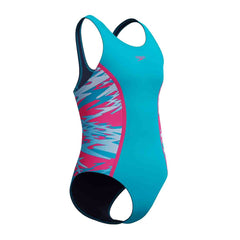 Speedo Girls HyperBoom Splice Muscleback Swimsuit - Mayan Blue/Margarita Pink | Allens Of Kingsbury