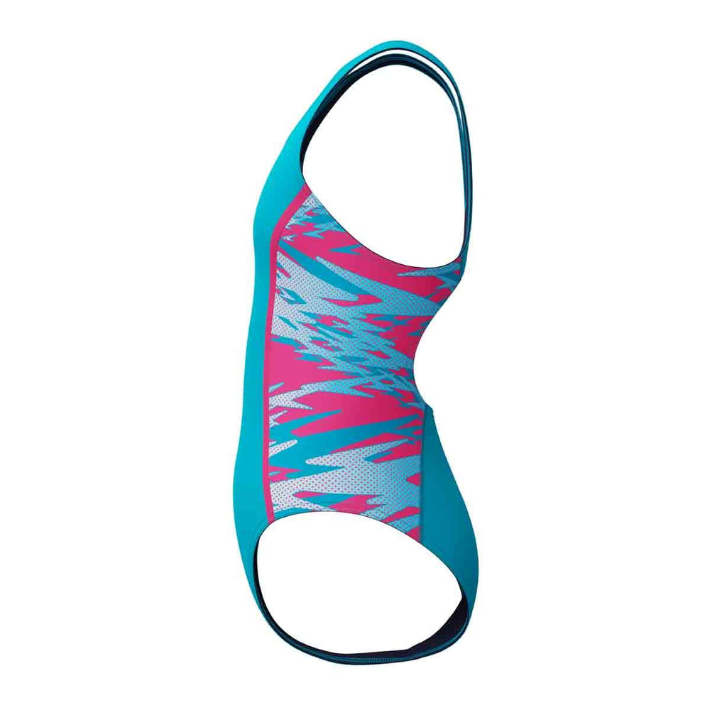 Speedo Girls HyperBoom Splice Muscleback Swimsuit - Mayan Blue/Margarita Pink | Allens Of Kingsbury