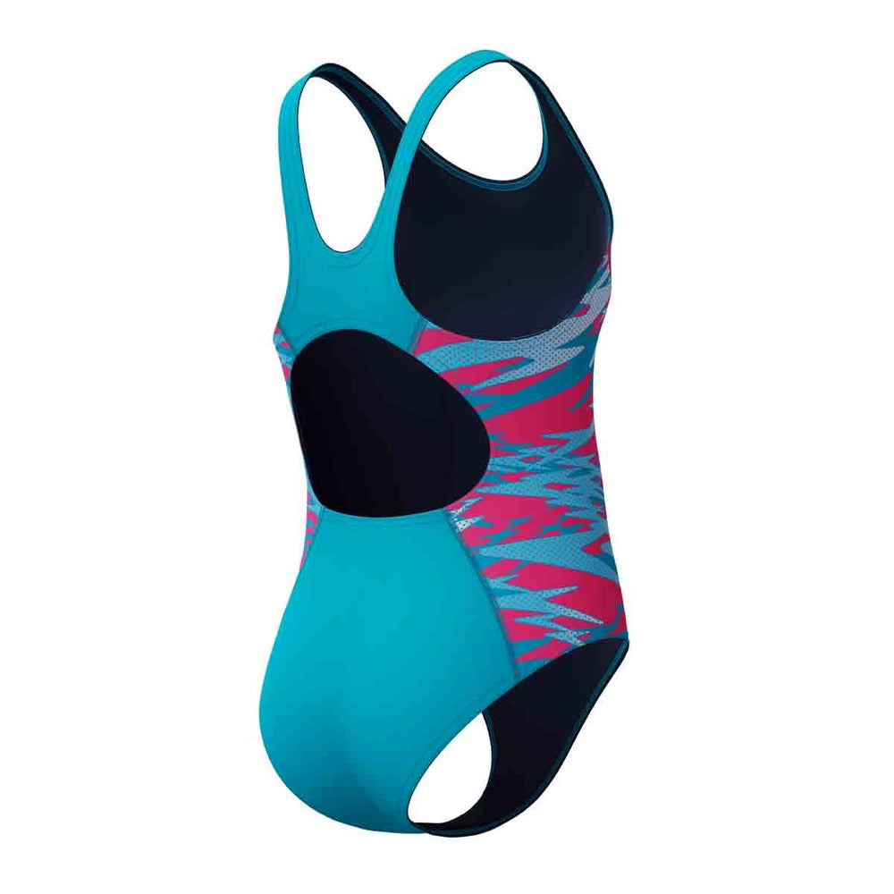 Speedo Girls HyperBoom Splice Muscleback Swimsuit - Mayan Blue/Margarita Pink | Allens Of Kingsbury