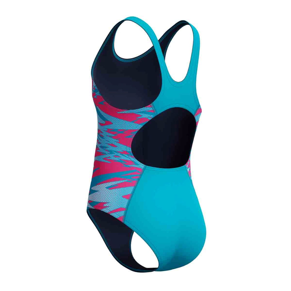 Speedo Girls HyperBoom Splice Muscleback Swimsuit - Mayan Blue/Margarita Pink | Allens Of Kingsbury