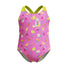 Speedo Girls Printed Crossback 1 Piece Swimsuit - Neon Flamingo