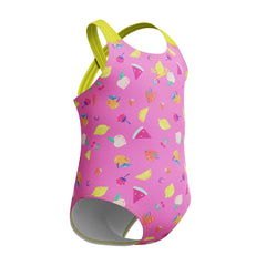 Speedo Girls Printed Crossback 1 Piece Swimsuit - Neon Flamingo | Allens Of Kingsbury