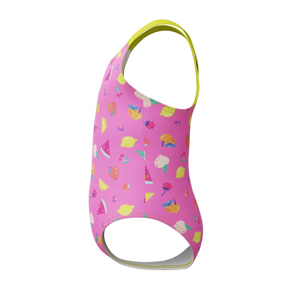 Speedo Girls Printed Crossback 1 Piece Swimsuit - Neon Flamingo | Allens Of Kingsbury