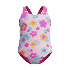 Speedo Girls Printed Racerback 1 Piece Swimsuit - Neon Flamingo | Allens Of Kingsbury