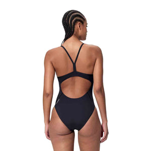 Speedo Womens Endurance+ Logo Thin Strap Swimsuit - Anthracite | Allens Of Kingsbury