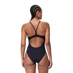 Speedo Womens Endurance+ Logo Thin Strap Swimsuit - Anthracite | Allens Of Kingsbury
