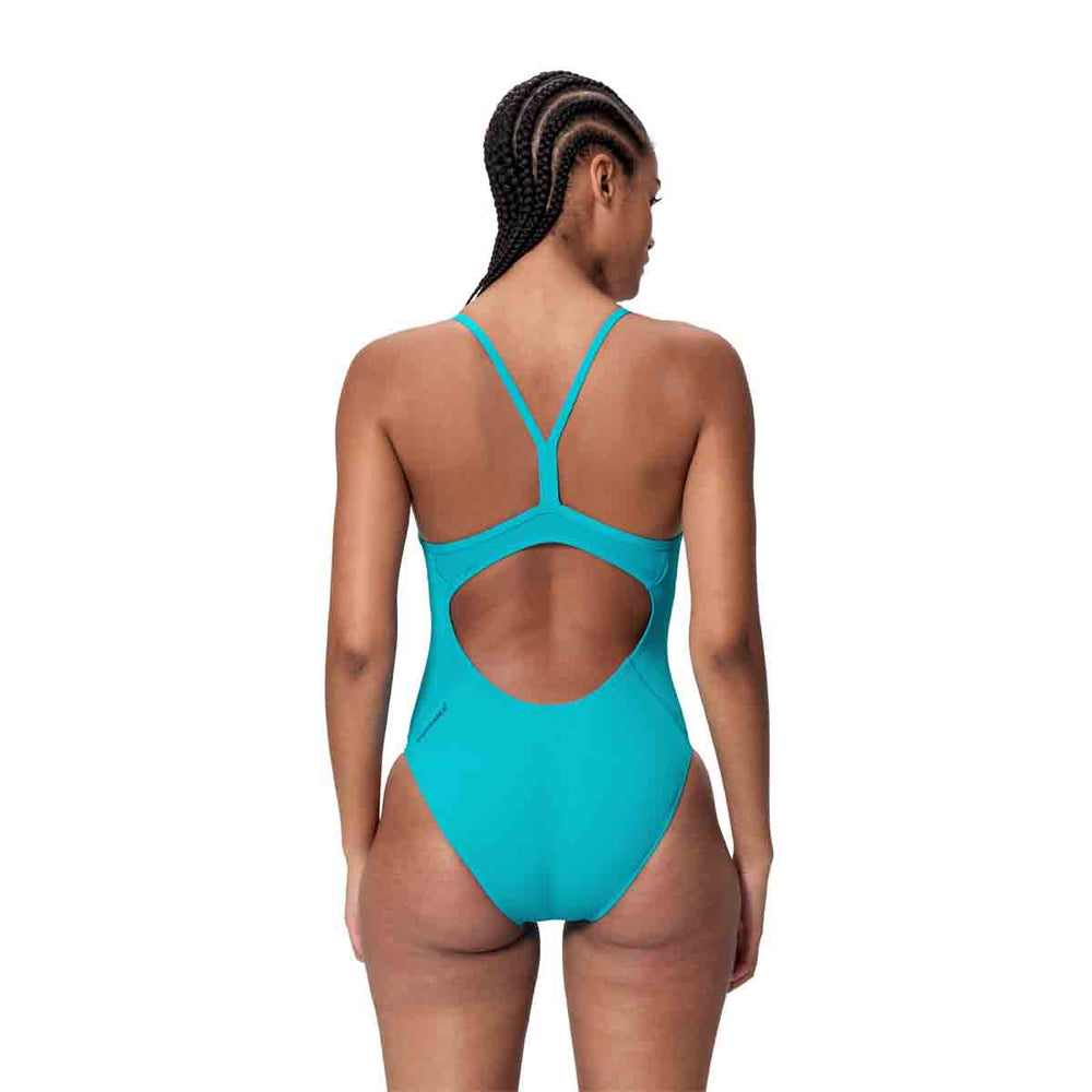 Speedo Womens Endurance+ Logo Thin Strap Swimsuit - Mayan Blue | Allens Of Kingsbury
