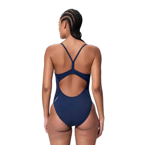 Speedo Womens Endurance+ Logo Thin Strap Swimsuit - Peacoat | Allens Of Kingsbury