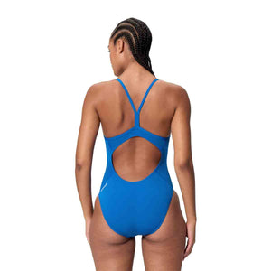 Speedo Womens Endurance+ Logo Thin Strap Swimsuit - Turkish Sea | Allens Of Kingsbury
