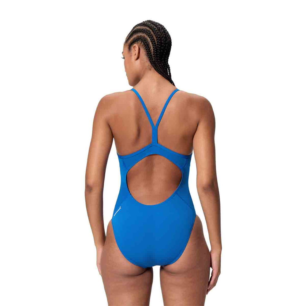 Speedo Womens Endurance+ Logo Thin Strap Swimsuit - Turkish Sea | Allens Of Kingsbury