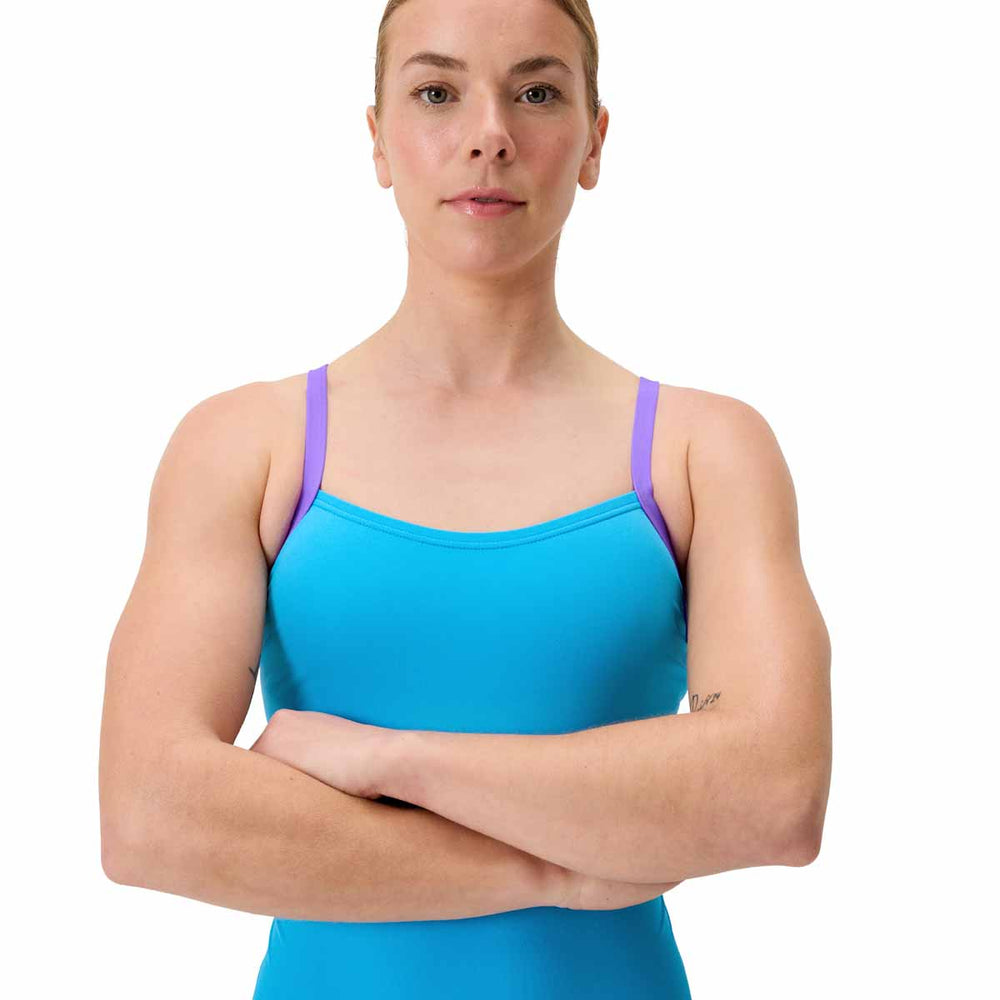 Speedo Womens FL Solid Flyback 2.0 Swimsuit - Picton Blue/Indigo Glow | Allens Of Kingsbury