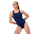 Speedo Womens FL Solid Leaderback Swimsuit - Team Navy