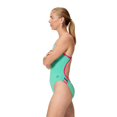 Speedo Womens FL Solid Tri Back Swimsuit - Aqua Breeze | Allens Of Kingsbury
