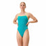 Speedo Womens FL Solid Tri Back Swimsuit - Turquoise Gem/Hyper Yellow