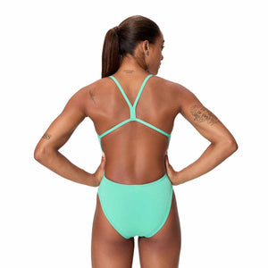 Speedo Womens FL Solid V-Back 2.0 Swimsuit - Aqua Breeze | Allens Of Kingsbury