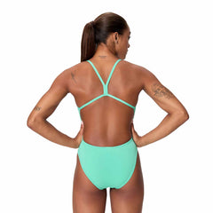 Speedo Womens FL Solid V-Back 2.0 Swimsuit - Aqua Breeze | Allens Of Kingsbury