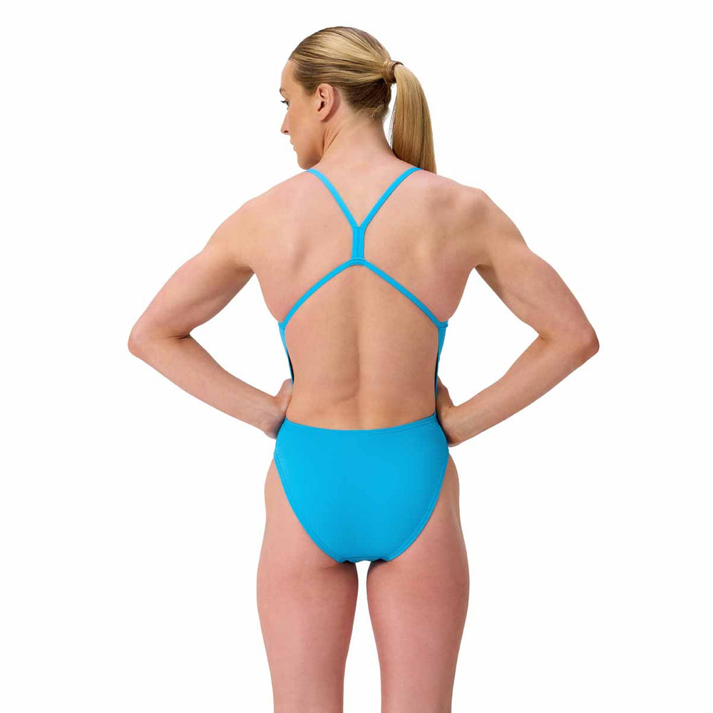 Speedo Womens FL Solid V-Back 2.0 Swimsuit - Picton Blue | Allens Of Kingsbury