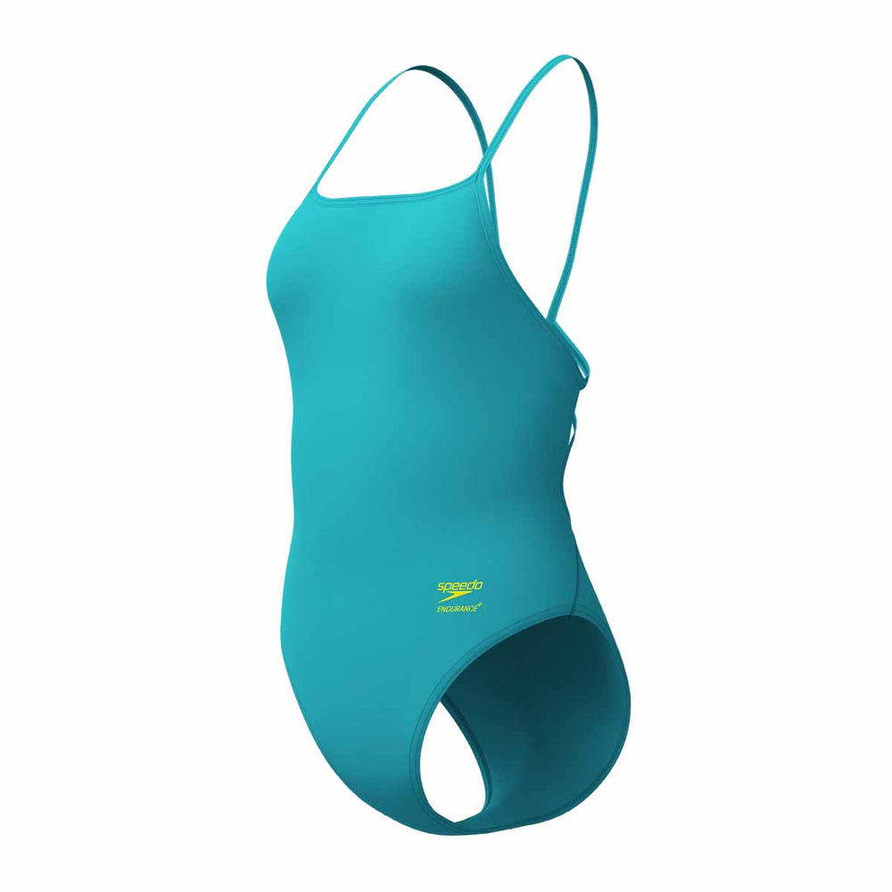 Speedo Womens FL Solid Web Back Swimsuit - Turquoise Gem | Allens Of Kingsbury