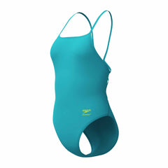 Speedo Womens FL Solid Web Back Swimsuit - Turquoise Gem | Allens Of Kingsbury