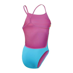 Speedo Womens Placement Digital Vback Swimsuit - Picton Blue/Kiki Pink - Allens Swimwear
