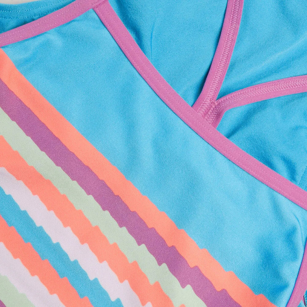 Speedo Womens Placement Digital Vback Swimsuit - Picton Blue/Kiki Pink - Allens Swimwear