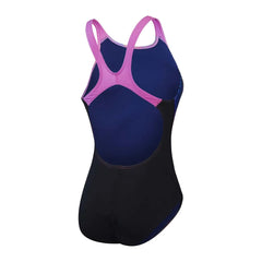 Speedo Womens Allover Digital Recordbreaker Swimsuit - Black/Kiki Pink/Picton Blue - Allens Swimwear