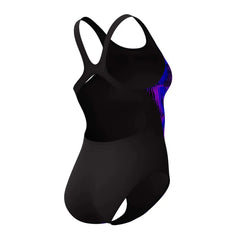 Speedo women's allover digital Recordbreaker swimsuit in multi-color, featuring a sleek design ideal for competitive swimming.