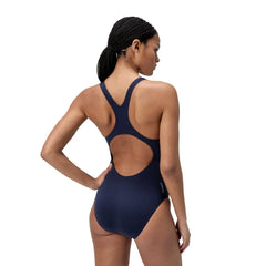 Speedo Women's Digital Placement Medalist Swimsuit in Lagoon Blue, sleek and comfortable swimwear for women.