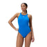 Speedo Womens End+ V Back Longer Body Swimsuit - Lagoon Blue