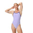 Speedo Womens FL Solid Turnback Swimsuit - Bright Lavender
