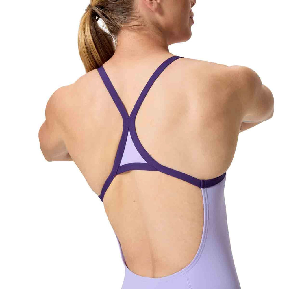 Speedo Womens FL Solid Turnback Swimsuit - Bright Lavender | Allens Of Kingsbury