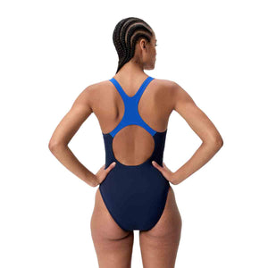 Speedo Womens Medley Logo Medalist Swimsuit - Peacoat/Deep Sapphire | Allens Of Kingsbury