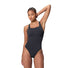 Speedo Womens Solid Flex Band Swimsuit - Anthracite/Mayan Blue