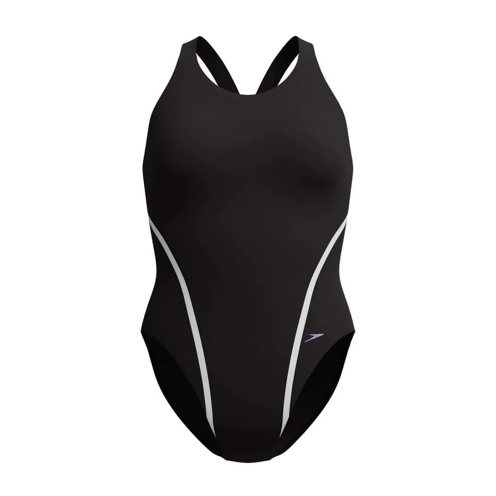 Speedo Womens Vanquisher Movement Back Swimsuit - Black/Silver | Allens Of Kingsbury