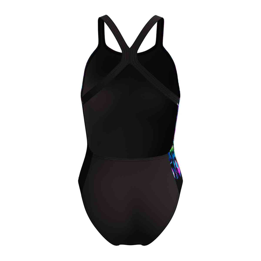 Speedo Womens FL Placement Printed Powerback Swimsuit - Glitchy Garden/Black | Allens Of Kingsbury