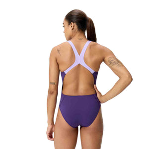 Speedo Womens FL Solid Powerback Swimsuit - Acai Purple | Allens Of Kingsbury