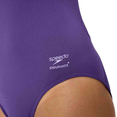 Speedo Womens FL Solid Powerback Swimsuit - Acai Purple | Allens Of Kingsbury