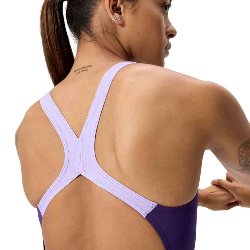 Speedo Womens FL Solid Powerback Swimsuit - Acai Purple | Allens Of Kingsbury