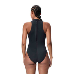 Speedo Womens Print Hydrasuit Swimsuit - Anthracite | Allens Of Kingsbury