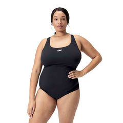 Speedo Womens Plus Size Endurance+ Medalist Swimsuit - Black | Allens Of Kingsbury