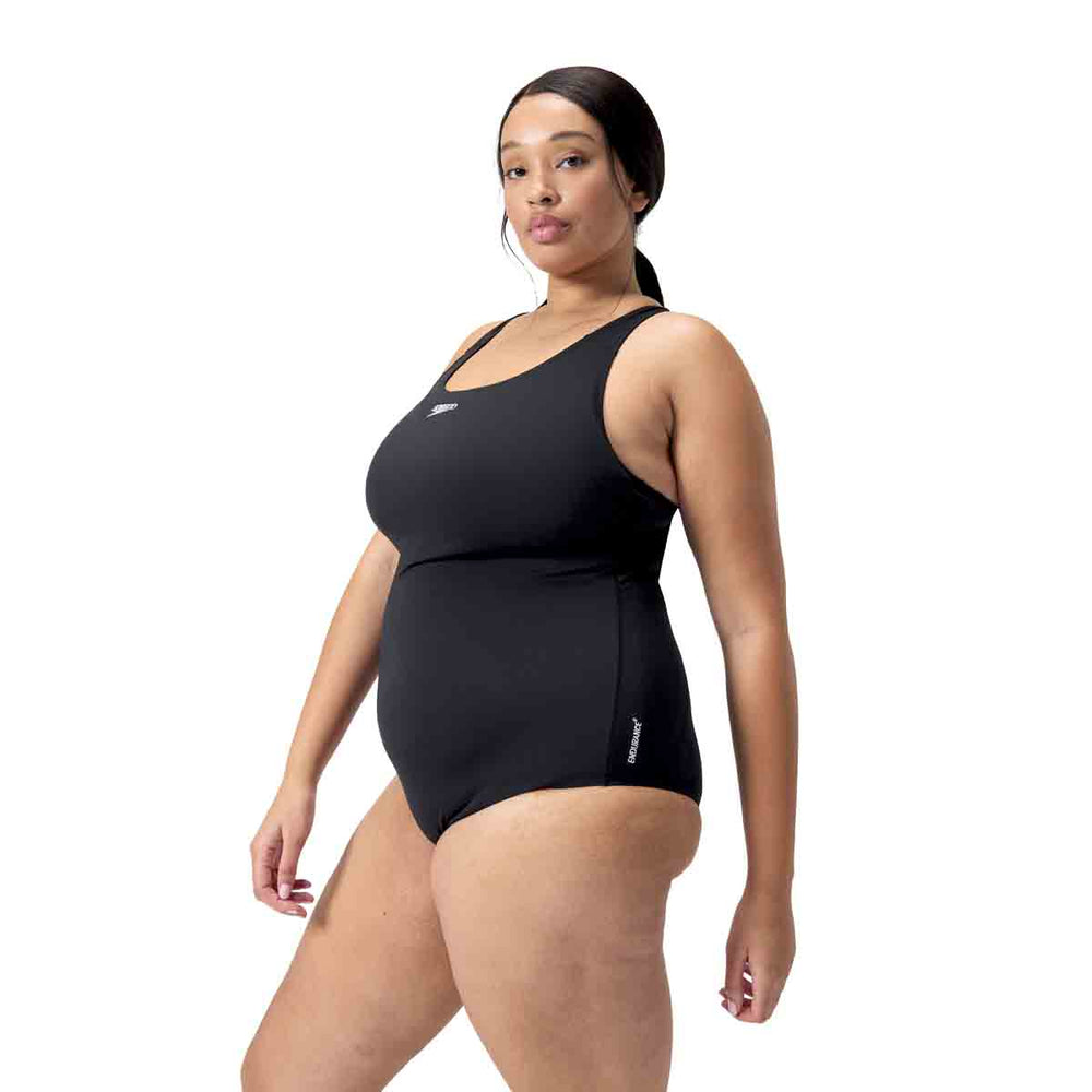 Speedo Womens Plus Size Endurance+ Medalist Swimsuit - Black | Allens Of Kingsbury