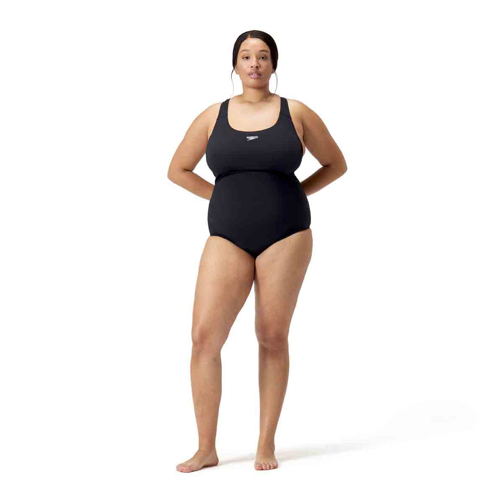Speedo Womens Plus Size Endurance+ Medalist Swimsuit - Black | Allens Of Kingsbury