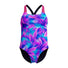 Speedo Girls Digital Allover Powerback Swimsuit - Margarita Pink/Peacoat