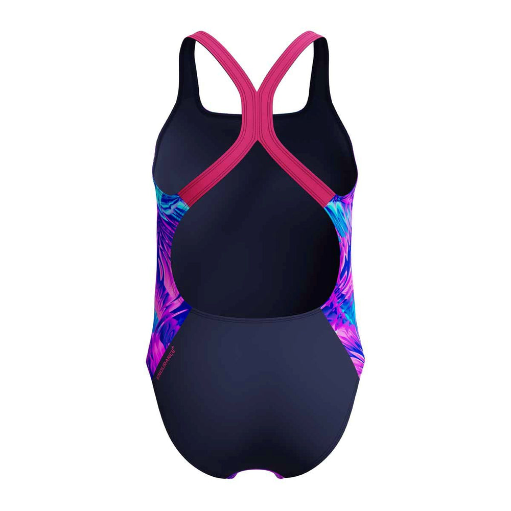 Speedo Girls Digital Allover Powerback Swimsuit - Margarita Pink/Peacoat | Allens Of Kingsbury