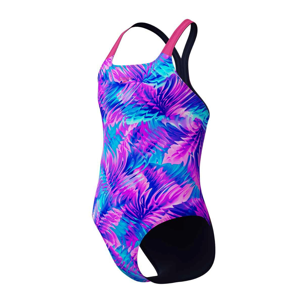 Speedo Girls Digital Allover Powerback Swimsuit - Margarita Pink/Peacoat | Allens Of Kingsbury
