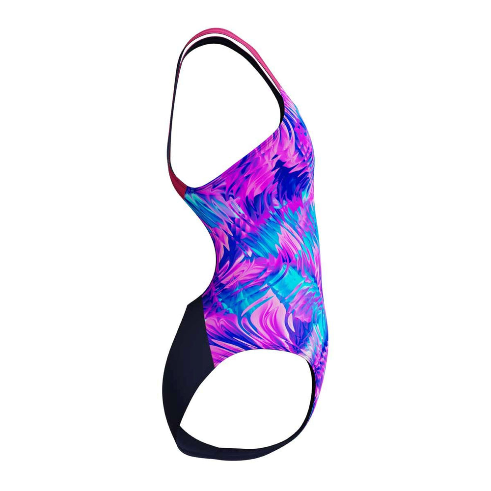 Speedo Girls Digital Allover Powerback Swimsuit - Margarita Pink/Peacoat | Allens Of Kingsbury