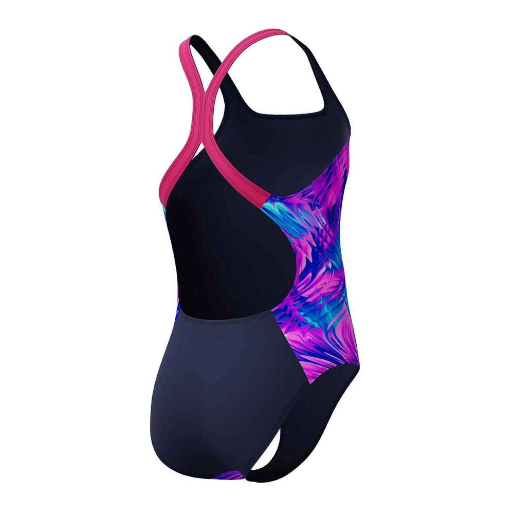 Speedo Girls Digital Allover Powerback Swimsuit - Margarita Pink/Peacoat | Allens Of Kingsbury
