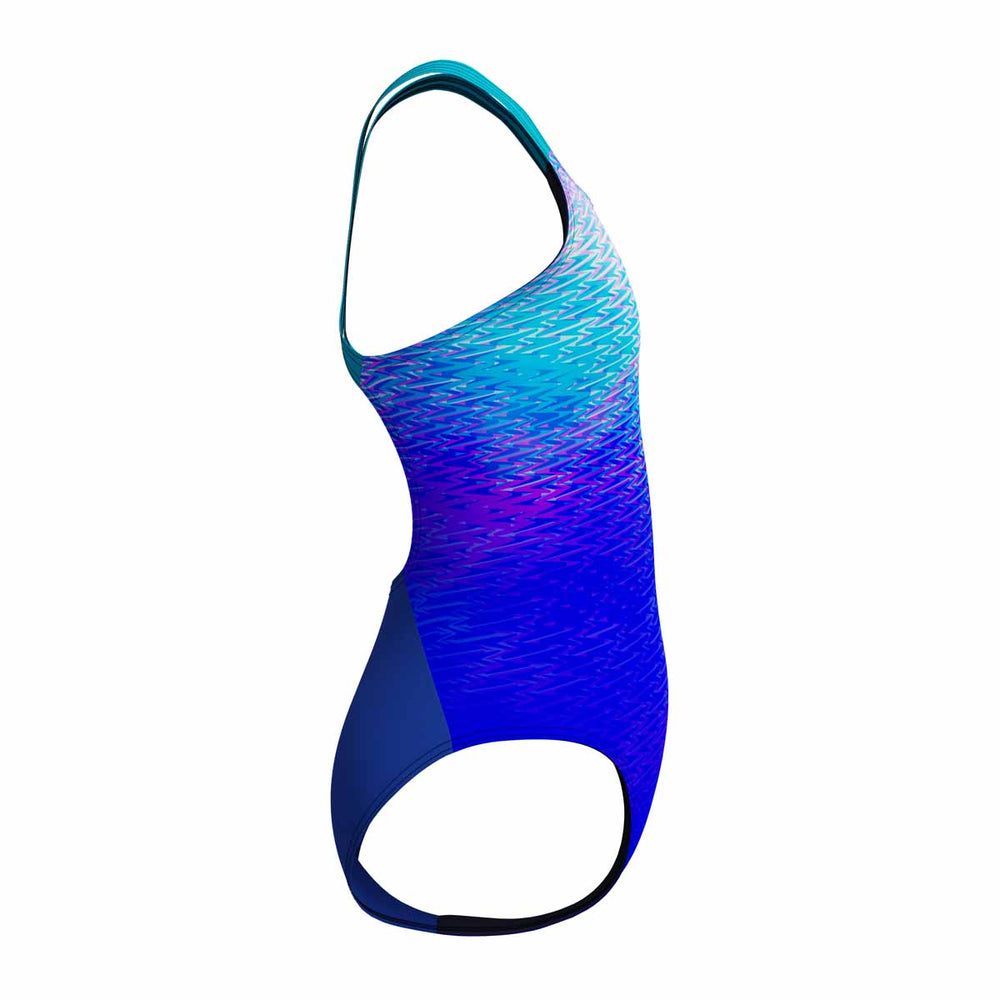 Speedo Girls Digital Placement Powerback Swimsuit - Deep Sapphire/Mayan Blue | Allens Of Kingsbury