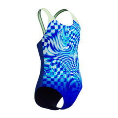 Speedo Girls Digital Placement Splashback Swimsuit - Deep Sapphire/Pale Clover | Allens Of Kingsbury